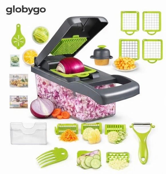 Tagliaverdure Multifunzione 14-in-1 – Affetta, Trita e Taglia in un Attimo