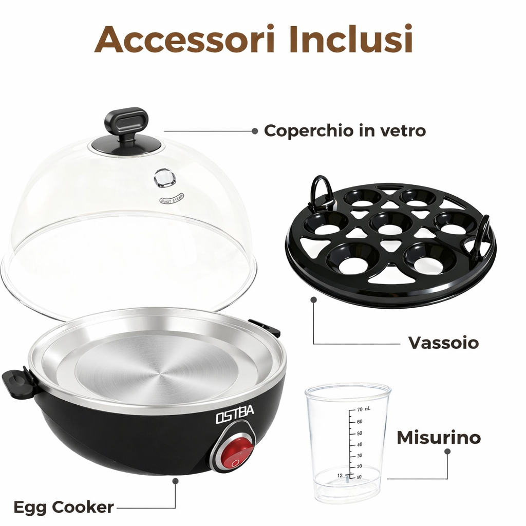 Cuociuova Elettrico Automatico OSTBA - Fino a 7 Uova