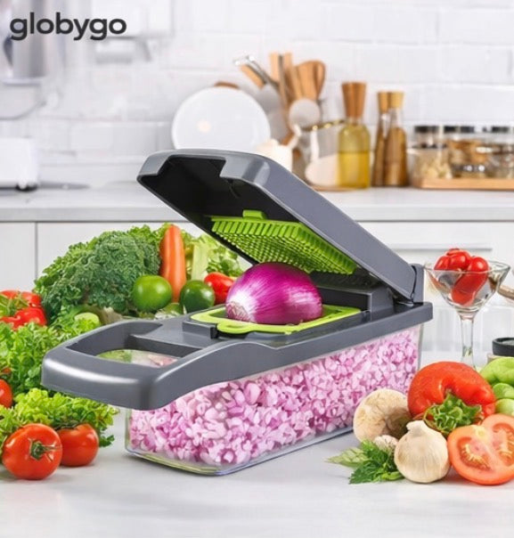 Tagliaverdure Multifunzione 14-in-1 – Affetta, Trita e Taglia in un Attimo